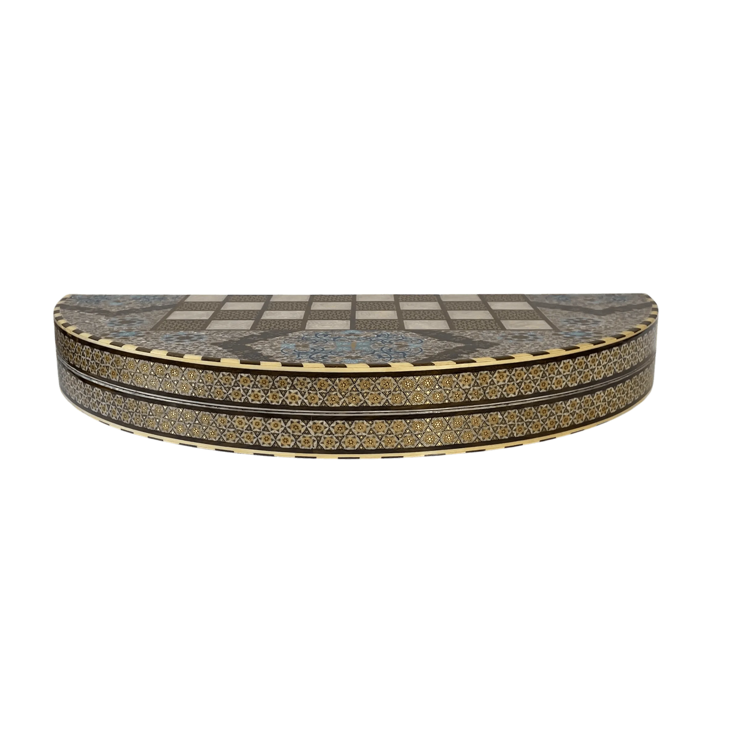 Khatam Round Backgammon Board 60 Cheshme Nour Design