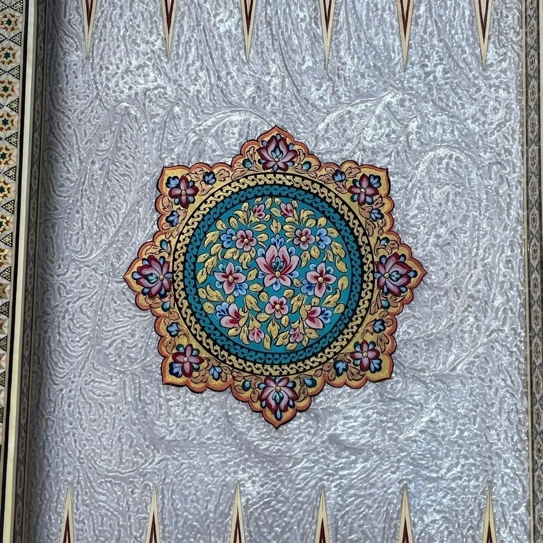 Talsam Negar design Khatam 70 round backgammon board