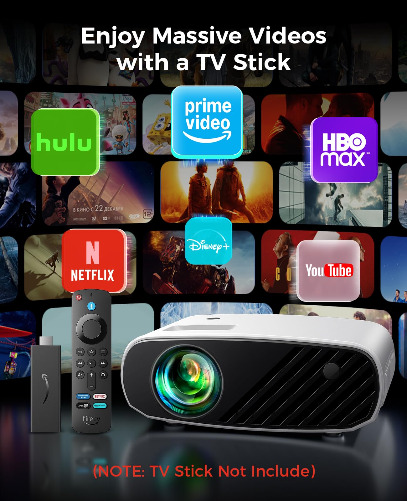 Mini Projector for iPhone 1080P HD Projector