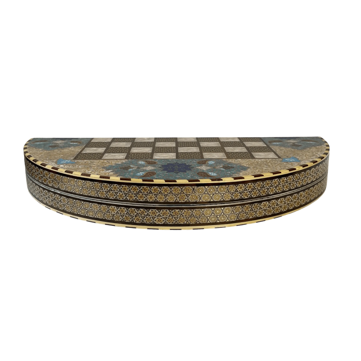 Lapis Lazuli Design Khatam Round Backgammon Board 60