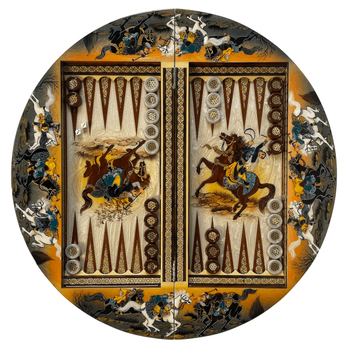 Khatam Round 60 Backgammon Board | Shahi Square Design