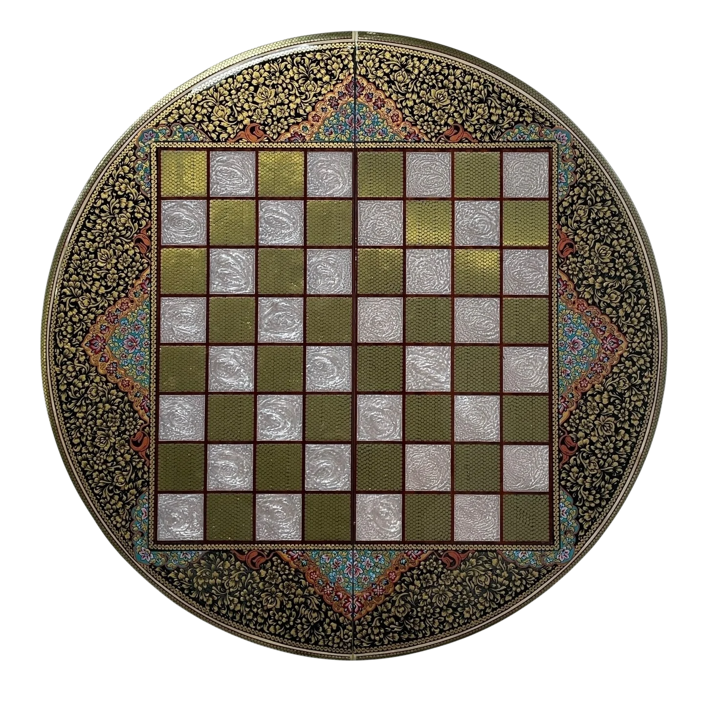 Talsam Negar design Khatam  70 round backgammon board