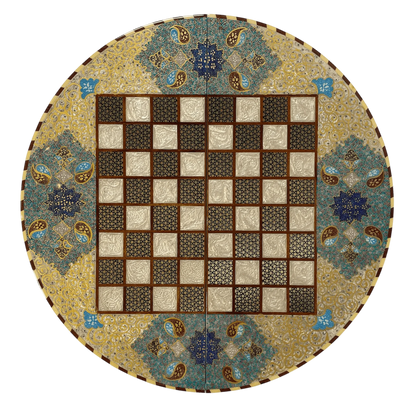 Lapis Lazuli Design Khatam Round Backgammon Board 60