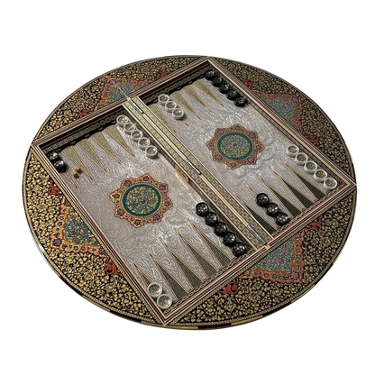 Talsam Negar design Khatam  70 round backgammon board