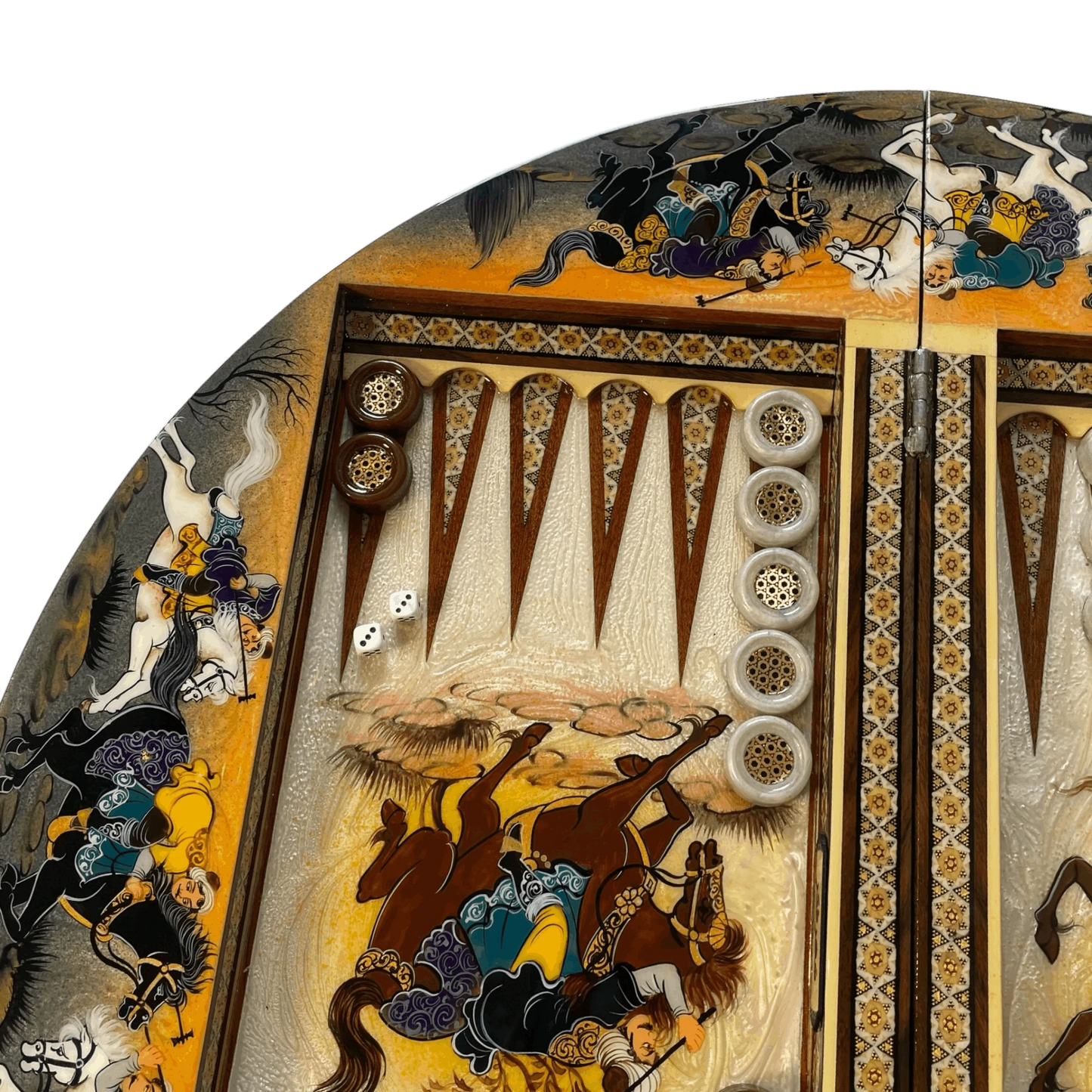 Khatam Round 60 Backgammon Board | Shahi Square Design