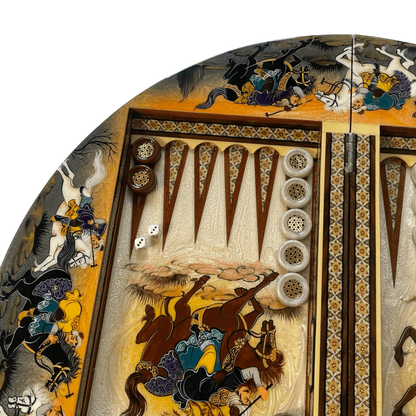 Khatam Round 60 Backgammon Board | Shahi Square Design