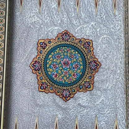 Talsam Negar design Khatam  70 round backgammon board