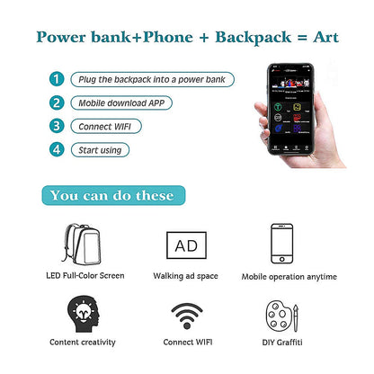 Tesinll Laptop Backpack with LED Display