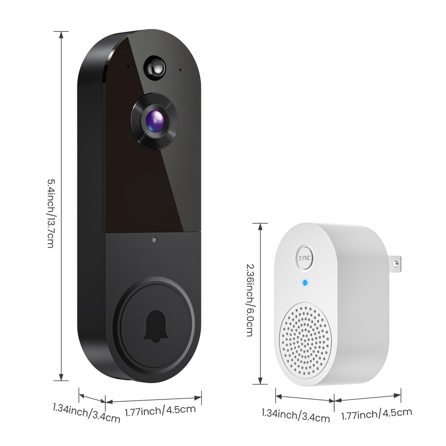 MeshSear 1080p Wireless Video Doorbell Camera with Indoor Receiver