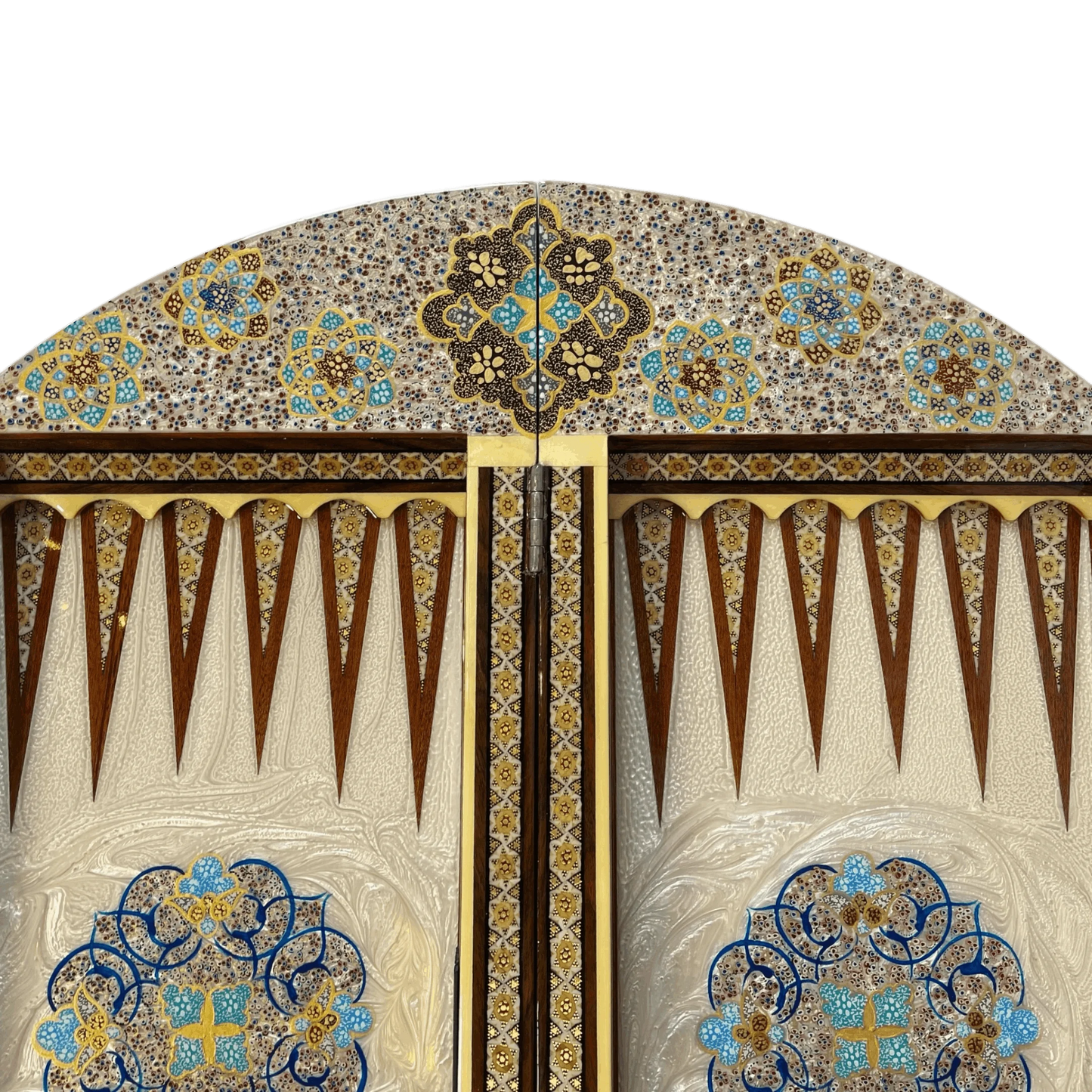 Khatam Round Backgammon Board 60 Cheshme Nour Design