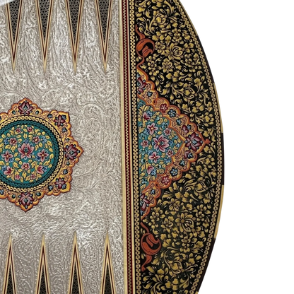 Talsam Negar design Khatam  70 round backgammon board