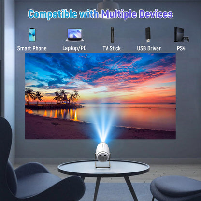 Mini  Projector with WiFi and Bluetooth, 4K  Compatible with HDMI/USB/Smartphone/PC/Laptop