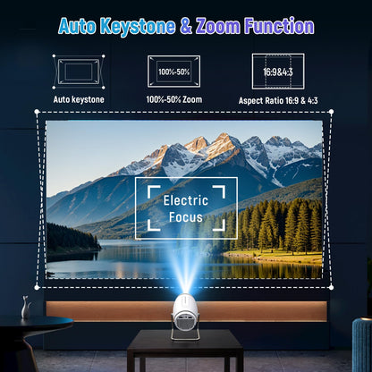 Mini  Projector with WiFi and Bluetooth, 4K  Compatible with HDMI/USB/Smartphone/PC/Laptop