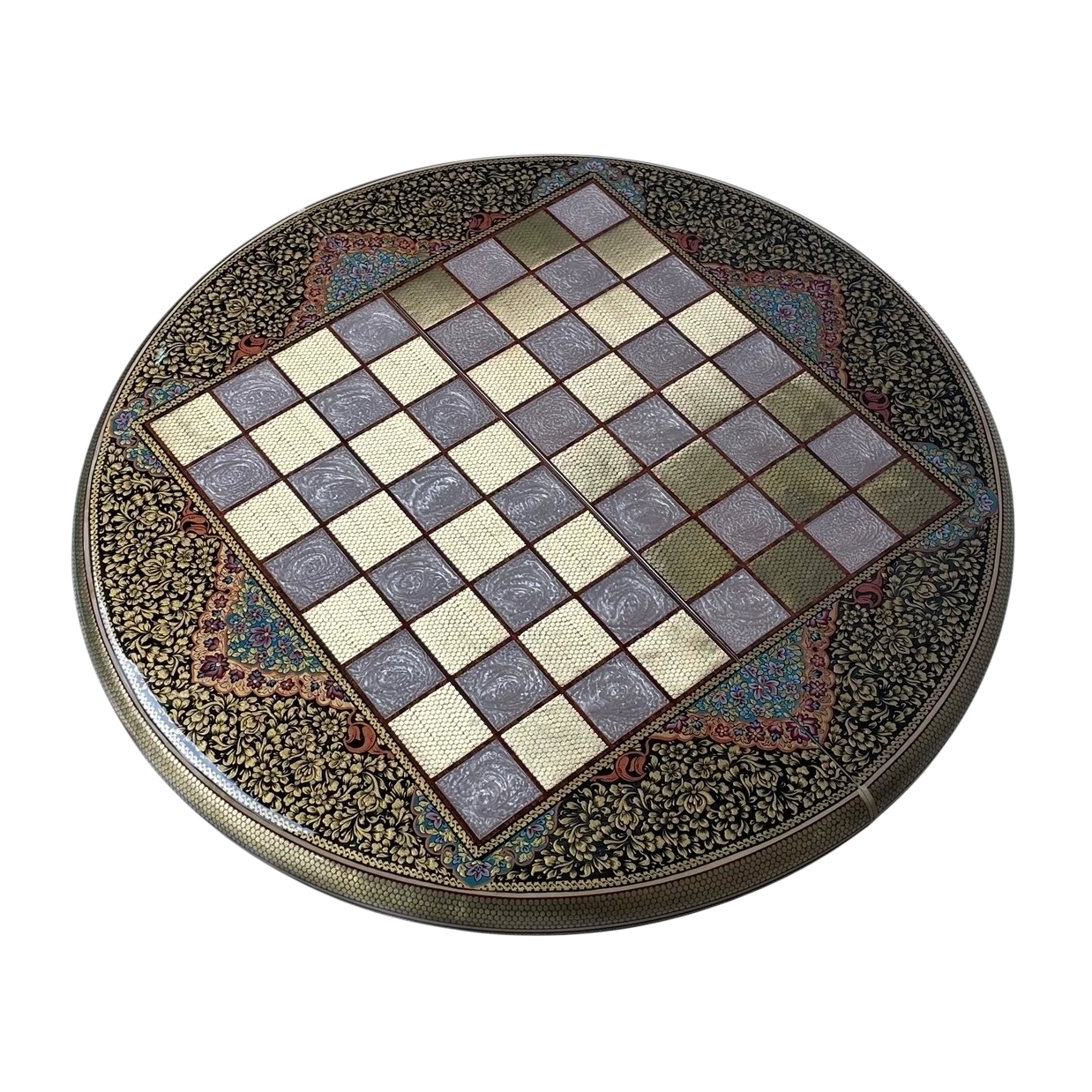 Talsam Negar design Khatam  70 round backgammon board