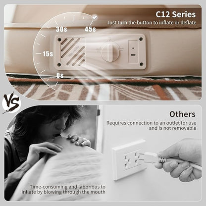 Self Inflating Double Camping Mattress with Pump