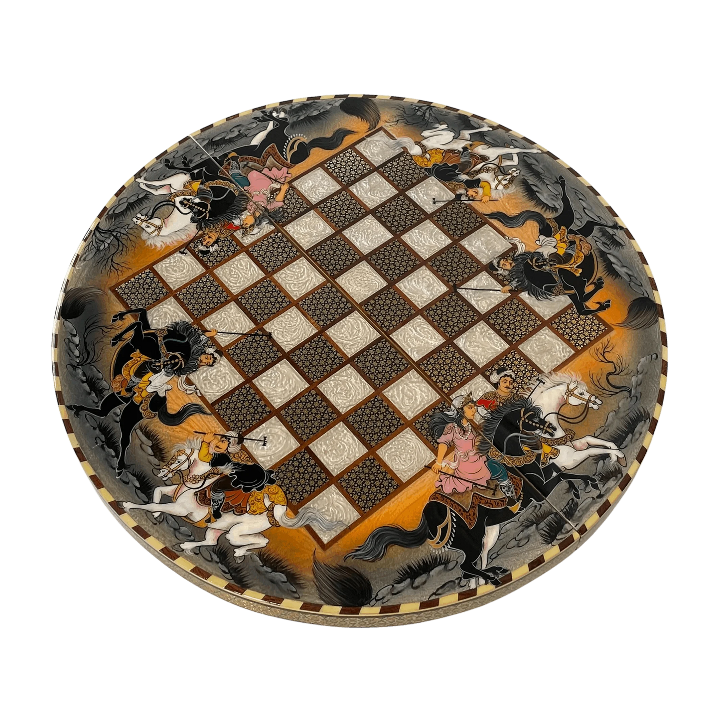 Khatam Round 60 Backgammon Board | Shahi Square Design