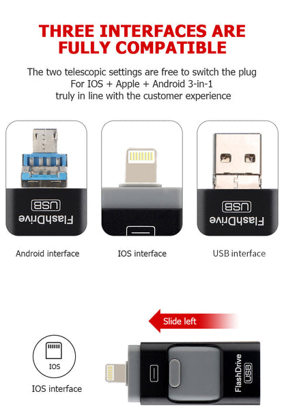 Portable USB Flash Drive for iPhone, iPad & Android