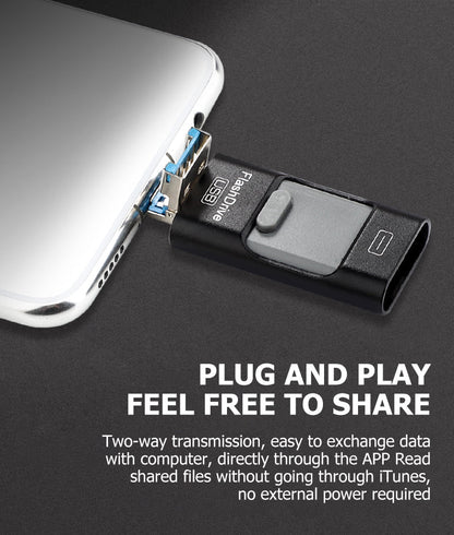Portable USB Flash Drive for iPhone, iPad & Android